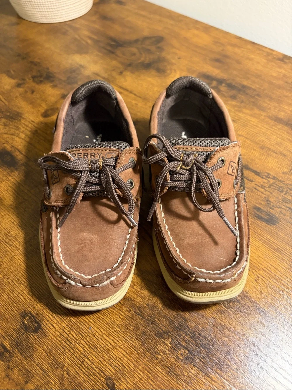 Sperry Kids' Lanyard Boat Shoes - Brown Leather - 11.5